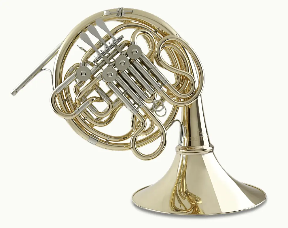 Miniature Brass Color French Horn wi Case Vemars #MM306S 1/12th Non-Working 