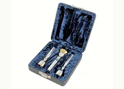 Case with three mouthpieces