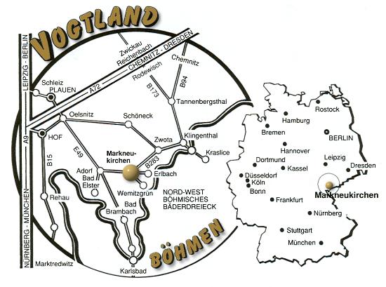 Übersichtskarte Vogtland