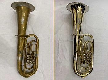 repair of a tuba-shaped tenor horn